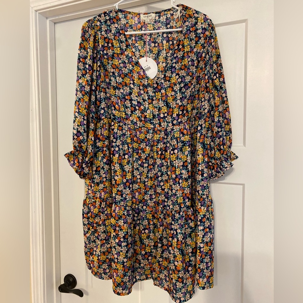 Umgee Black Floral Dress